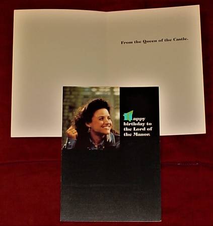 Original Seinfeld Happy Birthday card Elaine Lord/Manor Queen/Castle 1