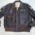 Leather Bomber Fight Jacket With Patches Size 46 1 thumbnail