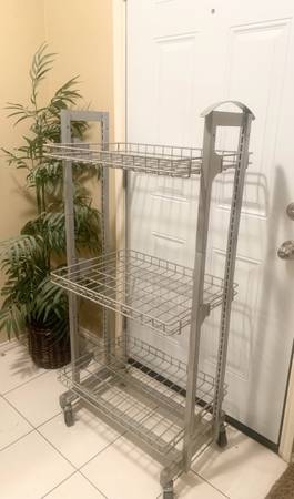 Commercial rolling shelf cart locking wheels fully adjustable shelves, heavy dut 1