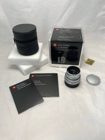 Leica Elmar-M 50mm f2.8 lens Silver with box - photo/video