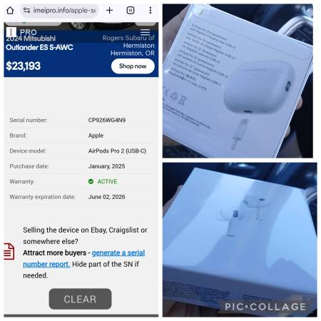 Airpods Pros 2 with warranty 1