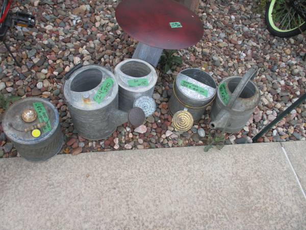 Vintage Metal Watering Cans 1