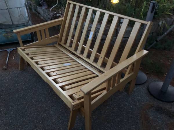 Nice real wood futon/couch must sell quick make me an offer 1
