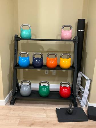 Complete Kettlebell Set + Rack (13lb–97lb) — Like New — Full Home 1