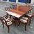 Vintage DUNCAN PHYFE Dining Table w/ 6 Harp-Back Chairs + 2 Leaves 4 thumbnail