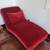 Deep Red Velvet Chaise Lounge Chair 4 thumbnail