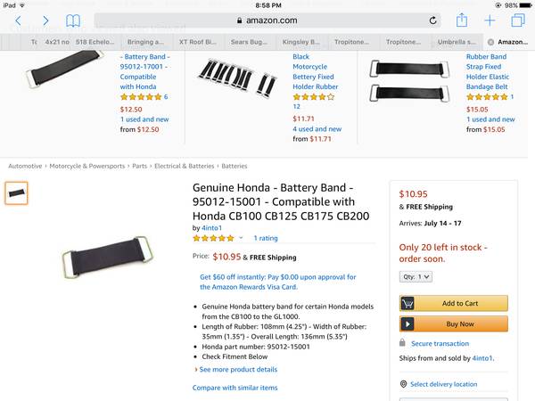 Honda Battery hold down 1