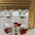 Crystal bears with a honey pot on mirrored glass 8 thumbnail
