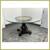 Contemporary Mahogany Pedestal Dining Table With Glass Table Top 5 thumbnail