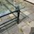 Vintage wrought metal and glass Giacometti style coffee table B36 9 thumbnail
