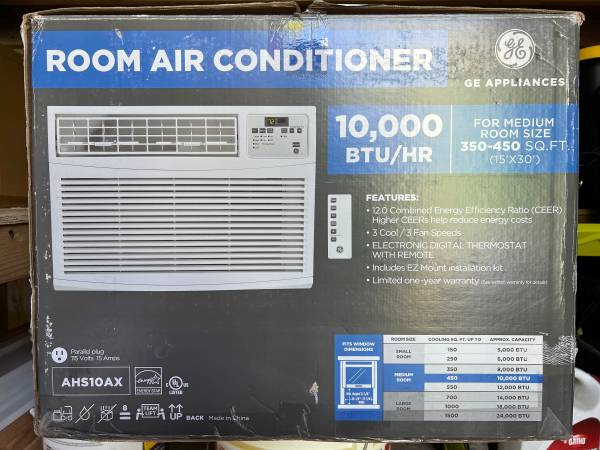 GE 10,000 BTU Window AC unit & mounting bracket 1