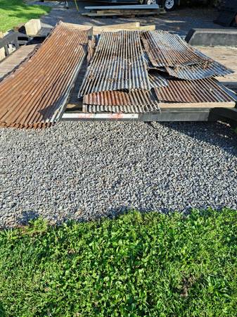 Old rustic corrugated metal roofing 1