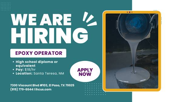 NOW HIRING: Epoxy Operator 1
