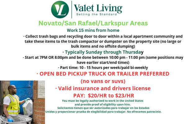 Part Time Evening Work - Flexible Hours - Novato/San Rafael/Larkspur 1