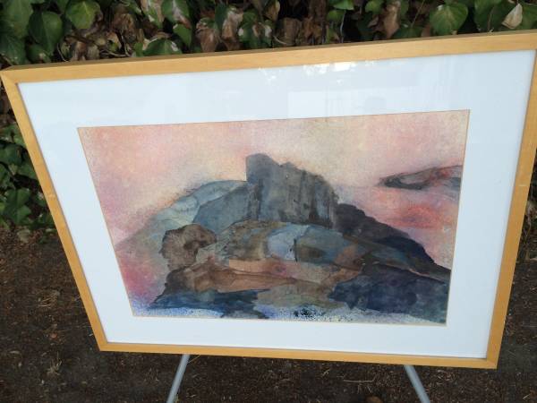 RUTH CHAIS Original Signed Modern Landscape Watercolor Painting 1