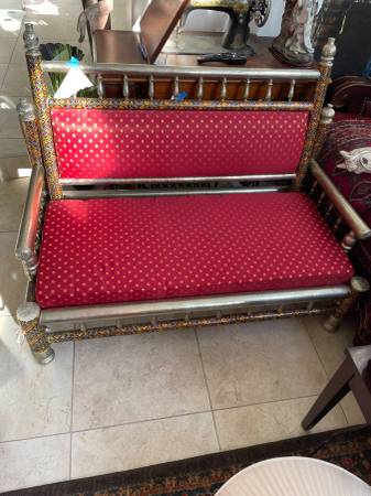 Handcrafted Meenakari Loveseat- 1980s – Rajasthan India 1