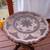 Wood round side tables 2 PC-with carved wood and brass and copper inla 6 thumbnail