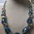 Vintage Blue faceted crystal graduated beads necklace, 16-19" 1 thumbnail