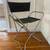 Vintage Chrome Folding Director’s Chair — Black Leather, Welded Frame 2 thumbnail