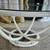 Beautiful Round White Bamboo Coffee Table with Glass Top! 3 thumbnail