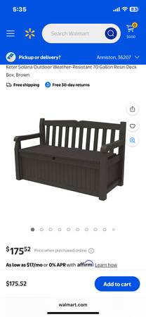 Keter Storage Bench - $45 (Anniston)63440305620737123