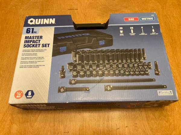 Quinn 61pc 1/2” Master Impact Socket Set (NIB) 1