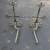 Antique Hand Forged Wrought Iron Andirons with Fender 8 thumbnail