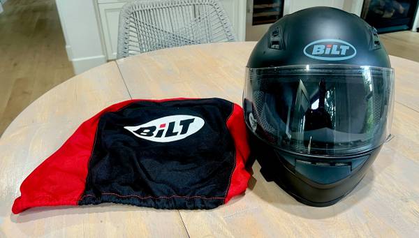 BILT Full Face Black Matte DOT Motorcycle Helmet Size Small w/ Carry C 1
