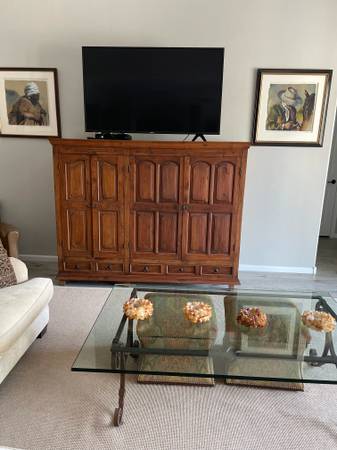 Large vintage wood cabinet 1