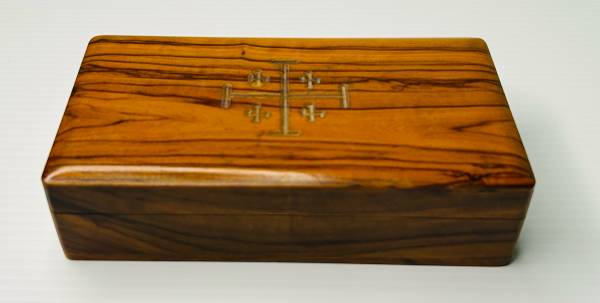 Hand-Carved Olive Wood Jerusalem Cross Keepsake Box, 6.5” 1