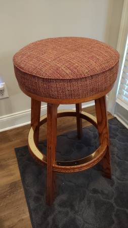 Solid Oak - Brass Trim Stool 1