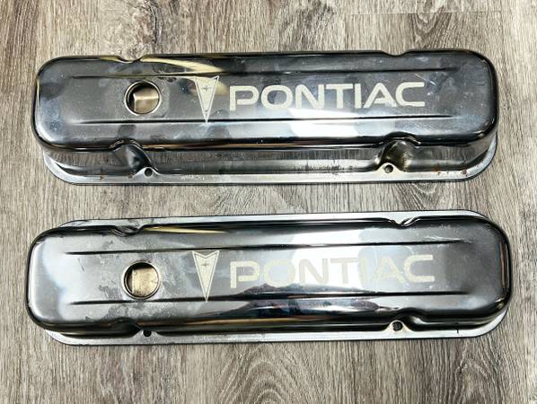 Pontiac V-8 Chrome Valve Covers, Tall 1