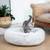 Dog Pet Bed Donut w/removable Cover, Plush Ice White Faux Fur Snuggler 2 thumbnail