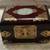 Vintage Shanghai China Rose Wood & Brass Jewelry Box w/ Jade & Lock 2 thumbnail