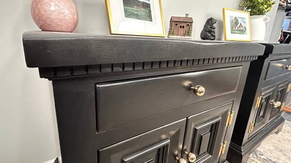 Black Nightstands Golden Knobs Delivery 1