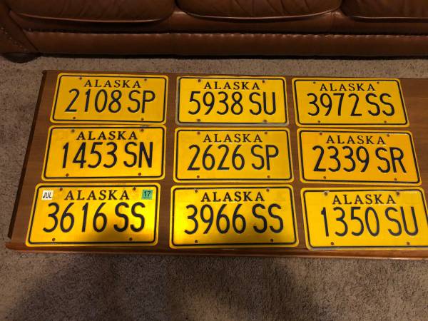 Vintage Alaska License Plates 1