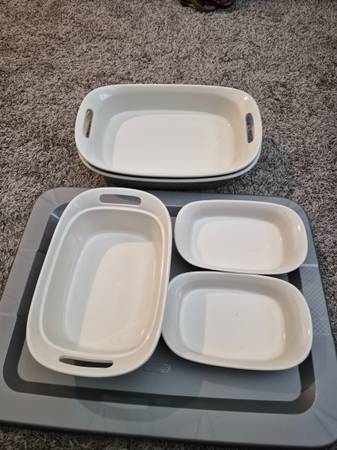 CorningWare Etch Linen Stone Ware Baking Set 1