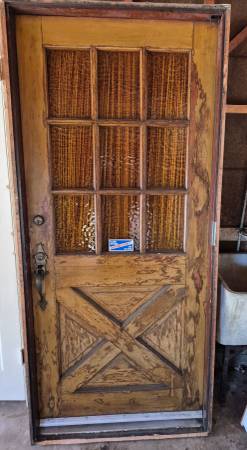 36x80 toplite entry  door with amber/wavy glass 1