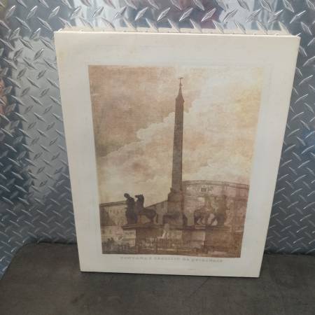 WALL HANGING  FONTANA E OBELISCO AL QUIRINALE GOLD SHEEN. 1
