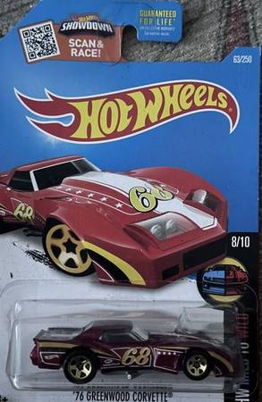 HOT WHEELS 76 GREENWOOD CORVETTE - RED - #68 - 2015 1