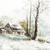 Large Vtg M. Delion Impressionist Winterscape Impasto Oil Painting 3 thumbnail