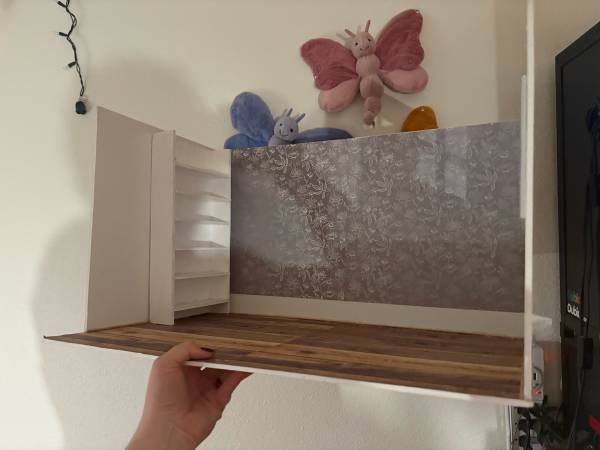 Barbie sized handmade living room diorama plus furniture 1