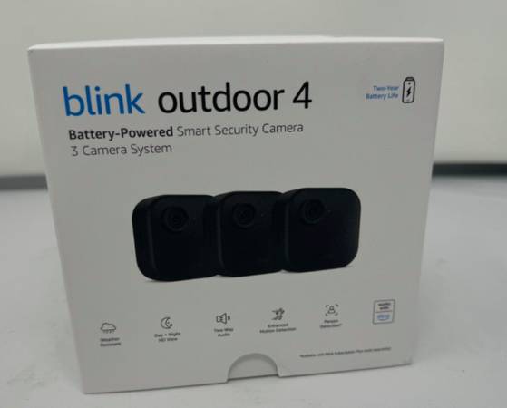 New Blink Outdoor 4 (4th Gen) Wire-Free 4 Security Cameras 1