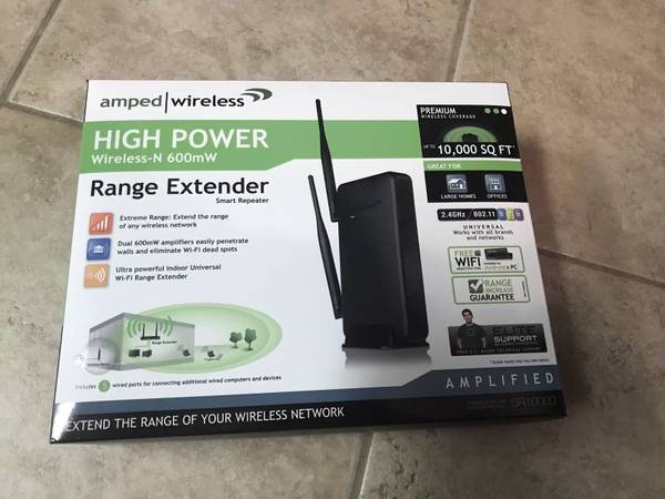 Amped Wireless SR10000 600mw High Power Wireless-N Range extender Repe 1