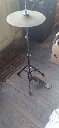 First Act hi-hat stand with cymbals. 1