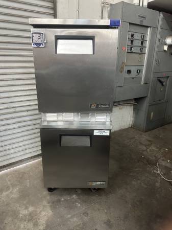Double Stacked 27" Undercounter Freezer and Refrigerator with 6" Caste 1