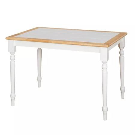 New Tara Tile Top Dining Table White/Natural 1