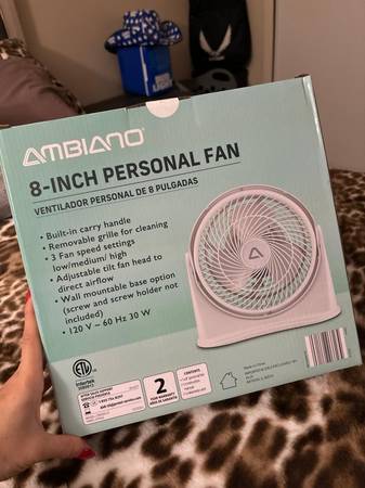 Brand New Ambiano 8 inch Fan Black. 1