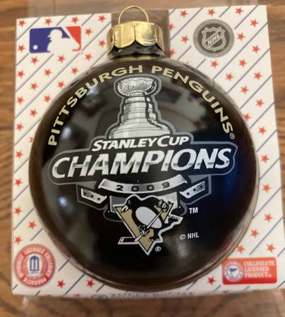 Pittsburgh Penguins 2009 Stanley Cup Champions Glass Ornament 1