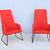 Contemporary Modern Rouillard Solo High Back Red Lounge Chairs a Pair 2 thumbnail